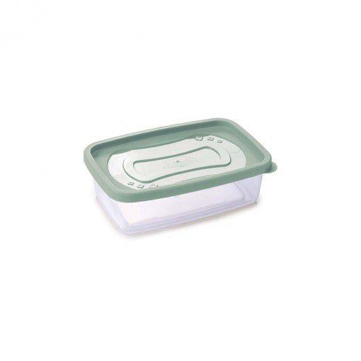Pote de Plástico Retangular Clic Verde 620ml -PLASÚTIL Menor preço em Pote de Plástico Retangular Clic Verde 620ml -PLASÚTIL