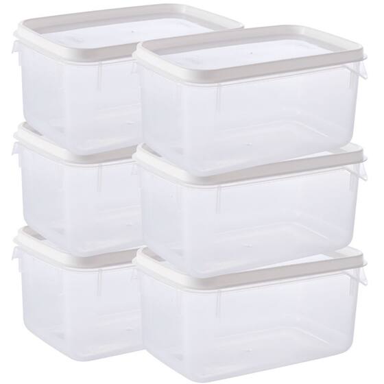 Freezer Transparente Pote de plástico transparente para freezer e micro-ondas 1,9 litros com ...