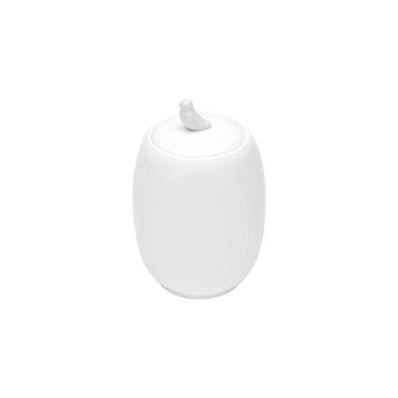 Imagem de Pote De Porcelana Com Tampa Pássaro Branco Grande