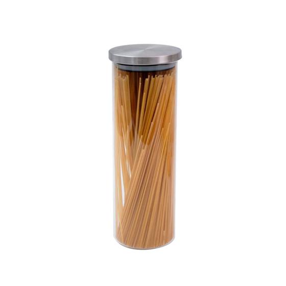 Imagem de Pote de vidro 1700ml com tampa de inox circular mantimento  Oikos