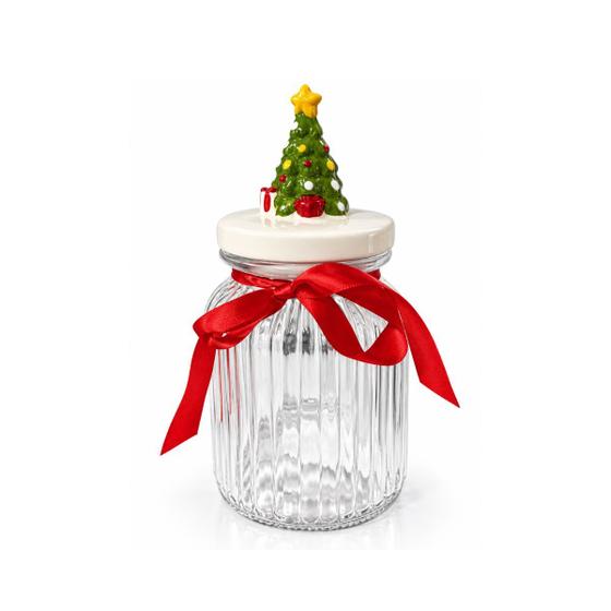 Pote De Vidro 950ml Arvore de Natal -Allmix