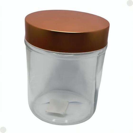 Imagem de Pote De Vidro Com Tampa Inox Rose Gold 700ML 0175/2 - Yoss