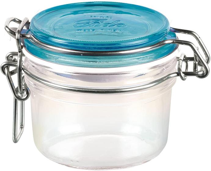 Pote De Vidro Fido Terrina Tampa Azul Bormioli Rocco 125 Ml Menor preço em Pote De Vidro Fido Terrina Tampa Azul Bormioli Rocco 125 Ml