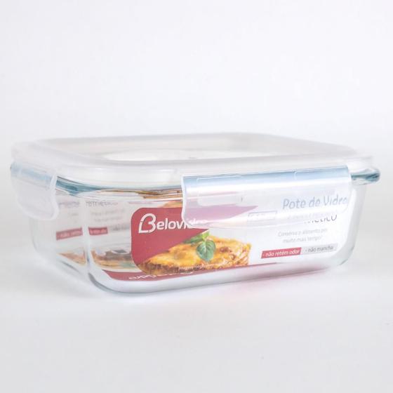Pote De Vidro Hermético Marmita Tampa Plástico 640ml C Trava Menor preço em Pote De Vidro Hermético Marmita Tampa Plástico 640ml C Trava