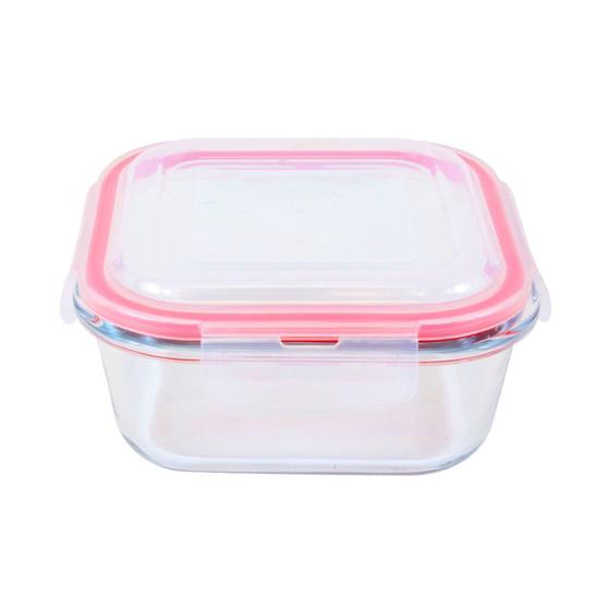 Imagem de Pote de Vidro Hermético Quadrado Le Click Transparente 800ml