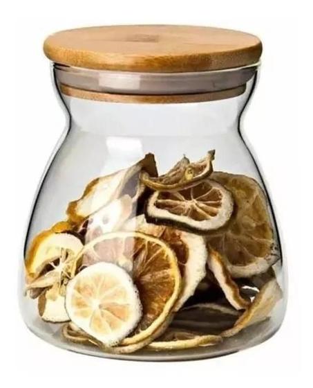 Imagem de Pote De Vidro Tampa De Bambu 700 Ml Hermético Abaloado