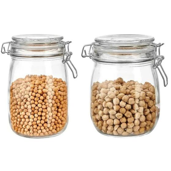 Pote de Vidro Tampa Hermetico C/ Vedação 900ml Kit 2 Potes Menor preço em Pote de Vidro Tampa Hermetico C/ Vedação 900ml Kit 2 Potes