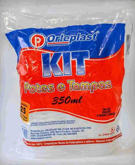 Imagem de Pote Desc Orleplast 350ml Com Tampa 25un