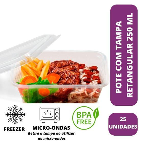 Imagem de Pote Descartável 250Ml Freezer Micro-Ondas Marmita Comida