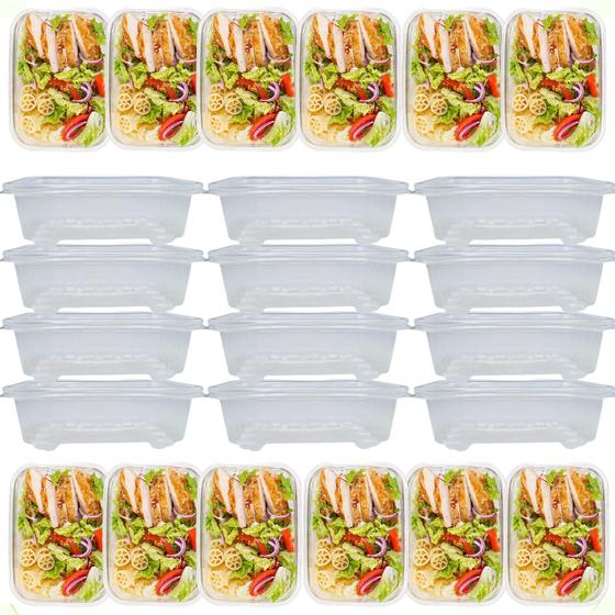 Imagem de Pote Descartável 500ml Freezer Microondas Marmita - 24 Unid