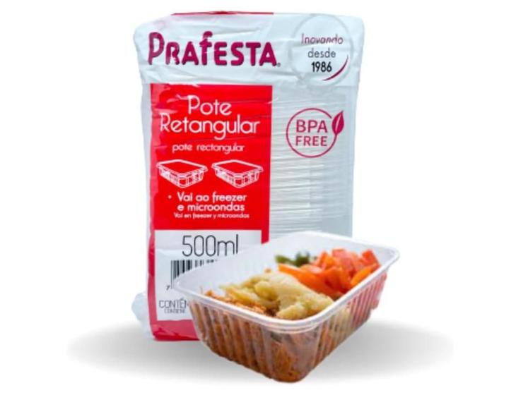 Imagem de Pote Descartável Retangular Freezer/Microondas 500ml C/ 24u