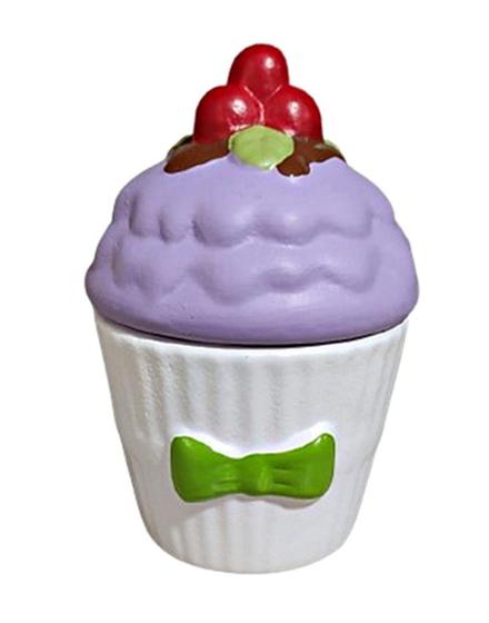 Imagem de Pote em Formato de Cupcake de Ceramica para Decoração Lilas - Decore Casa