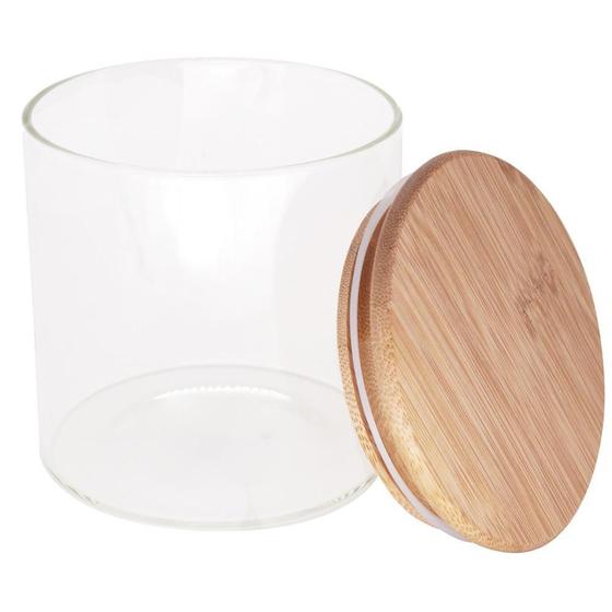 Pote em Vidro Transparente com Tampa 450ml Bambu Casanova Pote