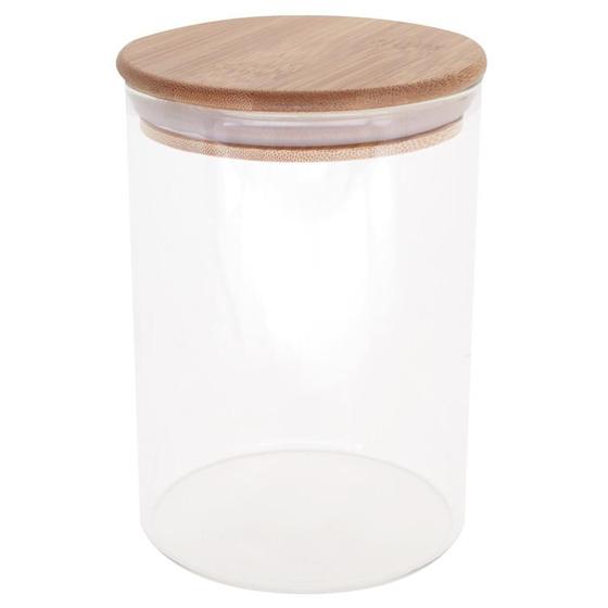 Pote em Vidro Transparente com Tampa 700ml Bambu Casanova Pote
