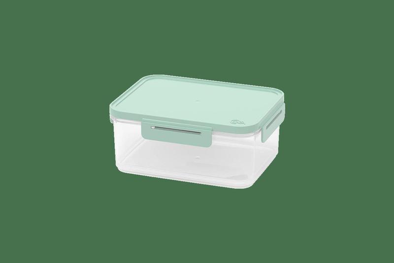 Imagem de Pote Hermético 1,1 L Retangular Plástico Cor Verde Soft Linha Hug Coza