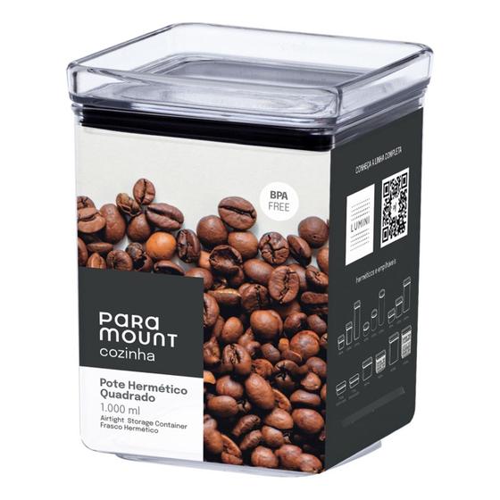 Imagem de Pote Hermético Acrílico Lumini Quadrado Empilháveis 1.000 ML