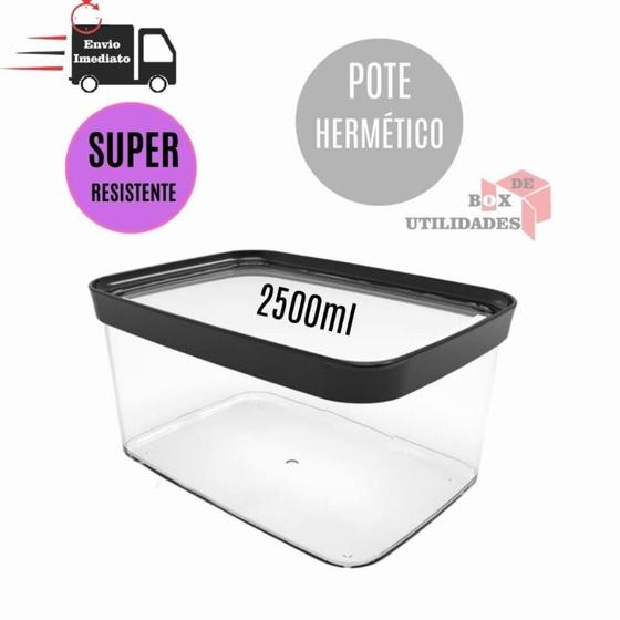 Imagem de Pote Hermético Cozinha  2500ml Porta Mantimentos para grãos arroz ração Resistente