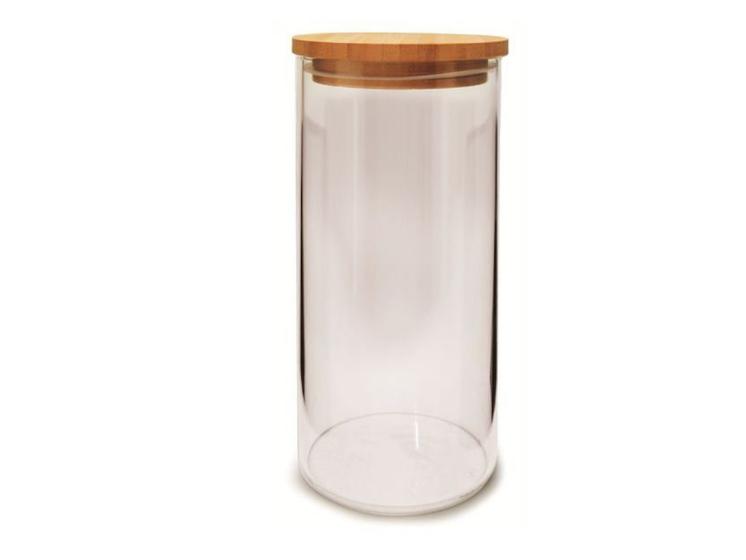 Pote Hermético De Vidro Tampa Bambu Porta Mantimentos 1 Litro Menor preço em Pote Hermético De Vidro Tampa Bambu Porta Mantimentos 1 Litro