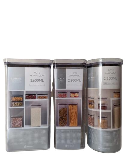 Imagem de Pote Hermetico Lumini 3 Peças - 2.200Ml, 2,600Ml