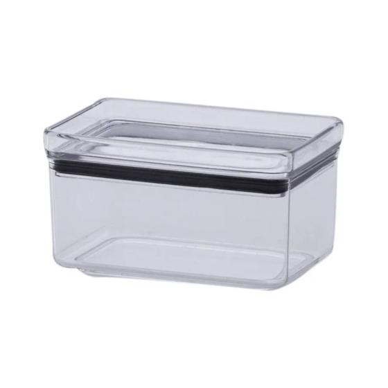 Imagem de Pote Hermético Recipientes Para Mantimentos Acrílico Arroz Feijão Transparente 580 ML Alimentos Empilhável Dispensa