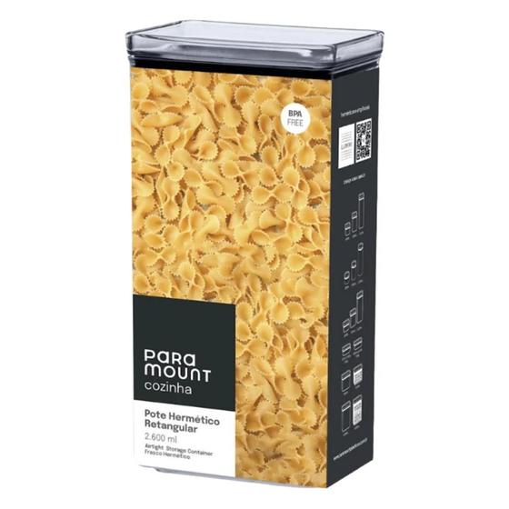 Imagem de Pote Hermético Retangular Lumini 2.600ml Paramount