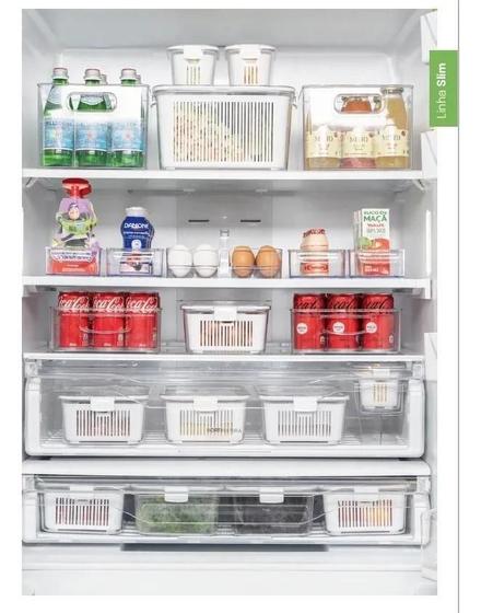 Imagem de Pote Hermético Slim Com Cesto 3.050 Ml Branco