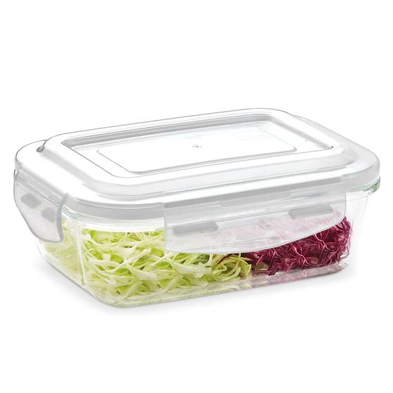 Imagem de Pote Hermético Vidro Retangular Freezer E Microondas 370ml