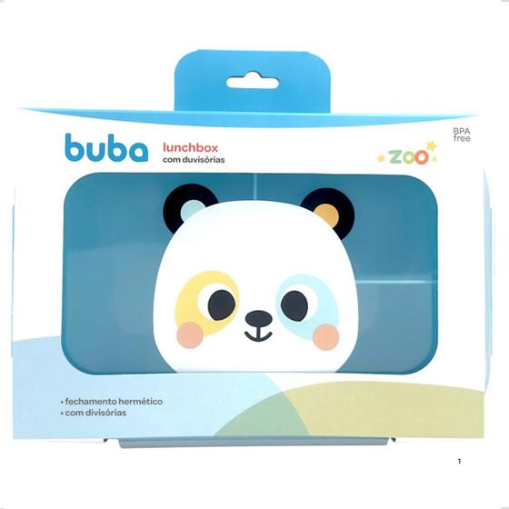 Imagem de Pote LunchBox hermético com divisórias Buba Zoo Panda Azul