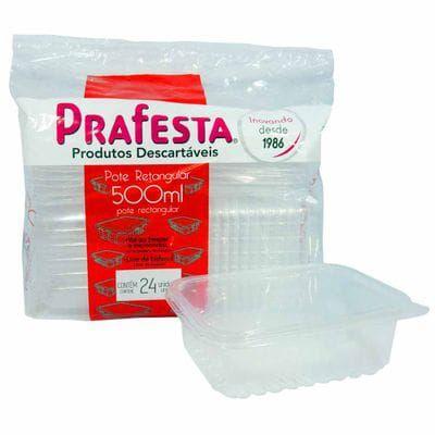 Imagem de Pote Marmita Fit Com Tampa 500ml Prafesta pacote com 24 un