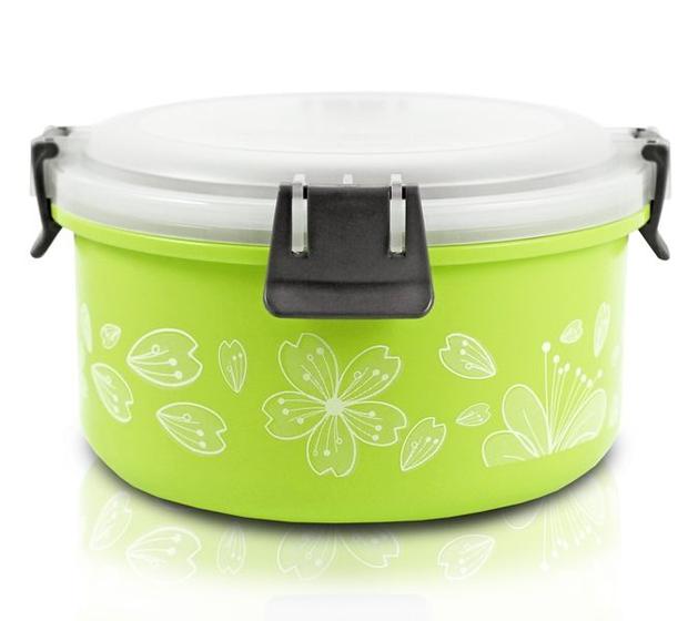 Imagem de Pote Marmita verde Inox 1100 ml (G) Jacki Design