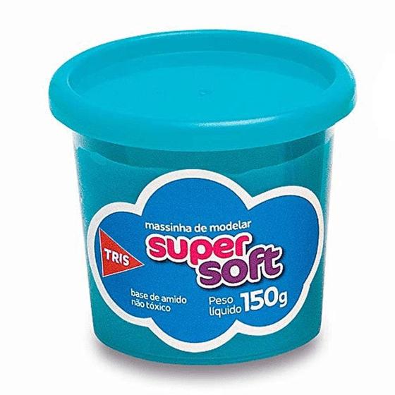 Imagem de Pote Massinha Modelar Soft Azul Tris 150G Não Tóxica