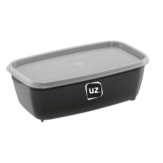 Imagem de Pote Multiuso Organizador Retangular Cozinha Resistente Com Tampa 1.5l Uz Preto