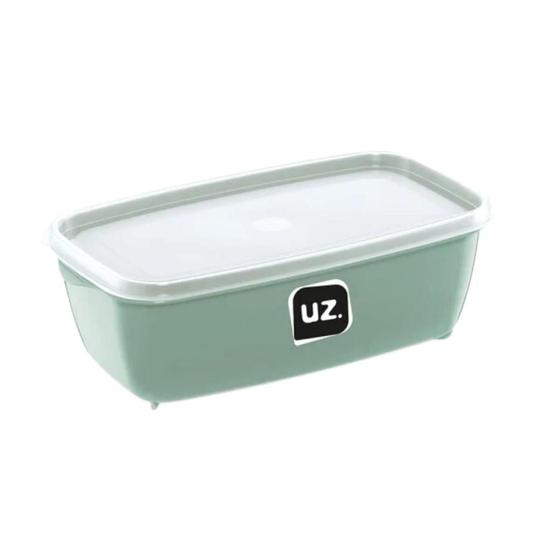 Imagem de Pote Multiuso Organizador Retangular Cozinha Resistente Com Tampa 1.5l Uz Verde