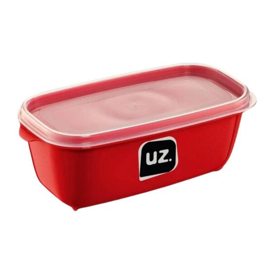 Imagem de Pote Multiuso Organizador Retangular Cozinha Resistente Com Tampa 5l Uz Vermelho