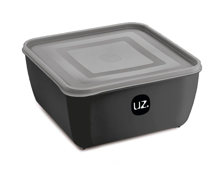 Imagem de Pote multiuso quadrado 500ml preto microondas/freezer uz