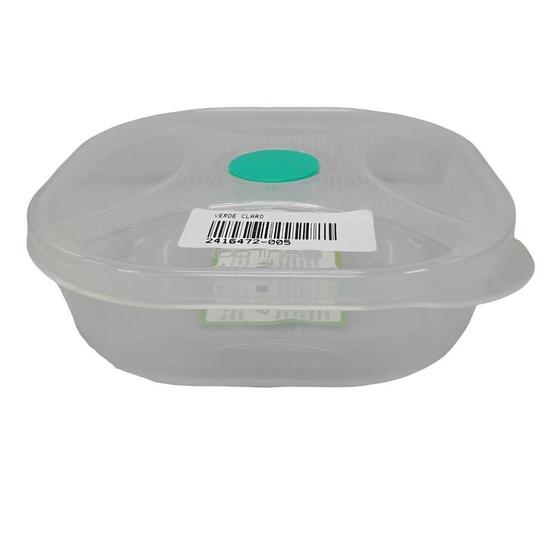Imagem de Pote Multiúso Quadrado c/ Válvula Verde Claro 520ml-Top Line