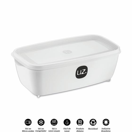 Imagem de Pote Multiuso Retangular 1,5L com tampa Várias Cores UZ225 UZ Utilidades