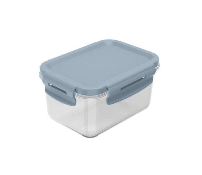 Imagem de Pote Organizador De Geladeira Click Retangular 380ml Azul Glacial