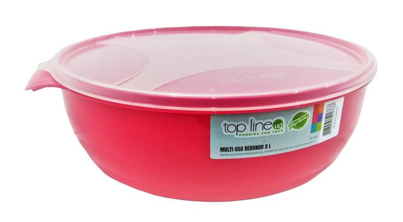 Imagem de Pote Organizador Multiuso Redondo 5 L 609 Rosa - Top Line