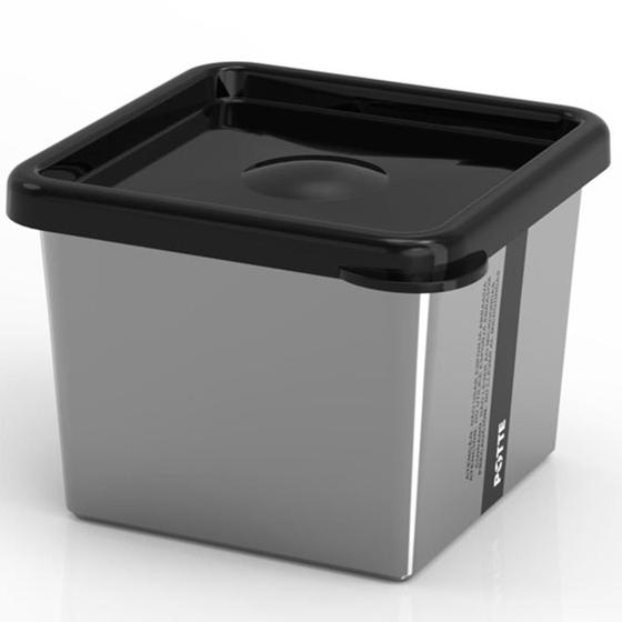 Imagem de Pote Para Alimentos 430Ml Metallic Quadrado C/Tampa Bpa Free