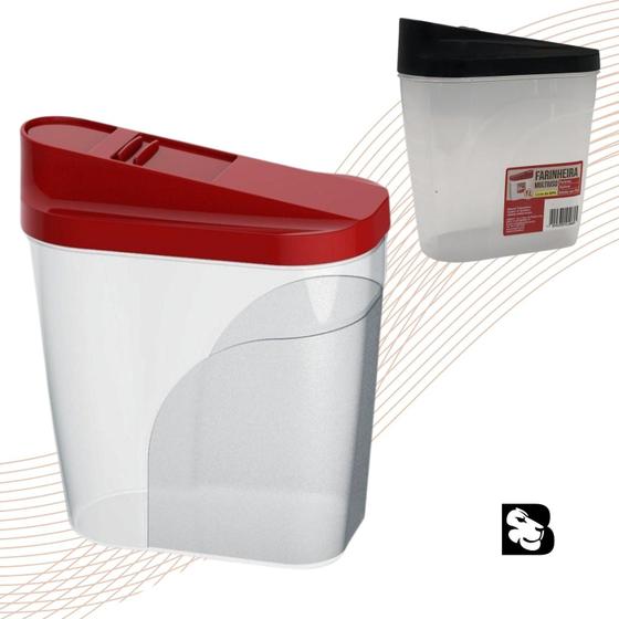 Pote para Farinha e Açúcar Farinheira 1 Litro Multiuso Com Medidas Plástico Atóxico BPA Free Menor preço em Pote para Farinha e Açúcar Farinheira 1 Litro Multiuso Com Medidas Plástico Atóxico BPA Free