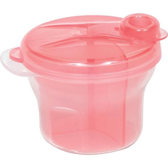 Imagem de Pote para Leite em Pó com Divisória Rosa