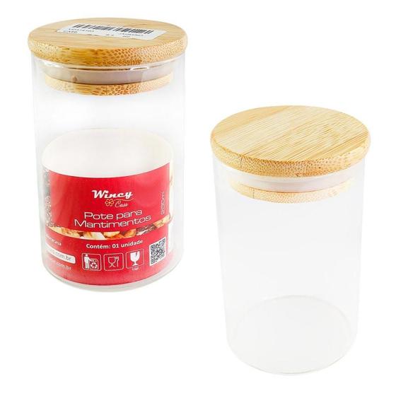 Imagem de Pote Para Mantimentos Com Tampa De Bambu 200Ml