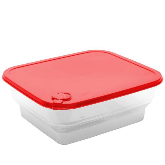 Imagem de Pote Para Mantimentos Quadrado Com Tampa Com Válvula Para Micro-ondas. 2,4L.
