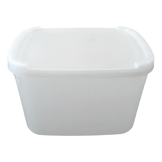 Imagem de Pote Para Sorvete Branco Com Tampa - 2 Litros - Kit com 5 unidades