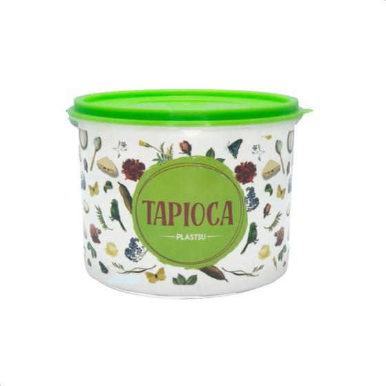 Imagem de Pote Para Tapioca 1,6 Litros Multiuso Decorado Linha Floral