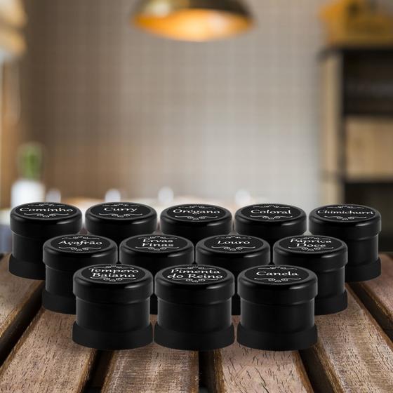 Imagem de Pote Para Tempero Cozinha 80ml Com Tampa Rosca 6 Potes