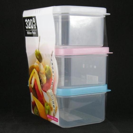 Imagem de Pote Plástico Com 3pc X 320ml Mod. T Ya-548