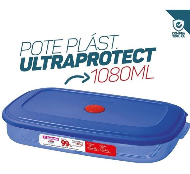 Imagem de Pote Plastico Para Frios Queijo Presunto Ultraprotect 1080ml