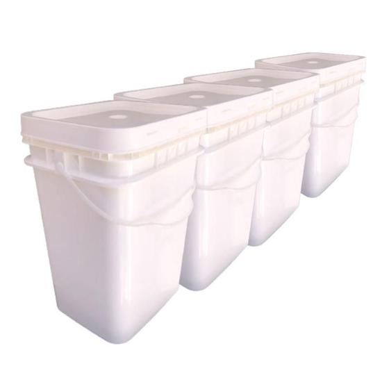 Imagem de Pote Plastico Para Guardar Whey 20L Retangular 4 Pçs